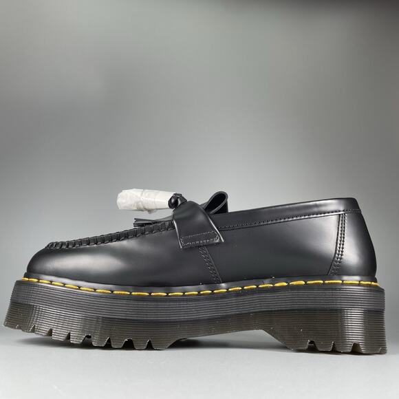 Doc Martens Adrian Quad Women’s 10 Black Leather Slip On Platform Tassel Loafers - Picture 7 of 8